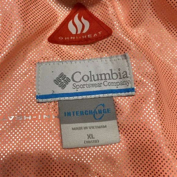 COLUMBIA SPORTSWEAR Full Zip Black/Pink Interchange Hooded Ski Jacket Girl's XL